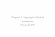 Chapter 2. Lagrange’s Method