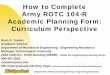 How to Complete Army ROTC 104-R Academic Planning Form 