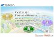 Topcon FY2021 Q1 Financial Results Presentation