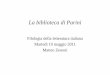 Filologia della letteratura italiana Martedì 10 maggio 