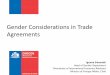 Gender Considerations in Trade Agreements