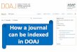 How a journal in DOAJ