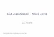 Text Classification – Naïve Bayes