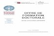 OFFRE DE FORMATION DOCTORALE - L'Institut de Formation 