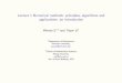 Lecture 1 Numerical methods: principles, algorithms and 
