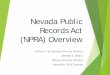Nevada Public Records Act (NPRA) Overview