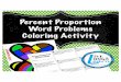 Percent Proportion Word Problems Coloring Activity