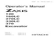 HITACHI ZAXIS 120 EXCAVATOR Operator manual SN 062955 and up