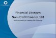 Financial Literacy: Non Profit Finance 101