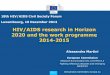 HIV/AIDS research in Horizon 2020 and the work programme 