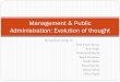 Management & Public Administration: Evolution of thought