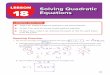 Solving Quadratic 18 Equations - Weebly