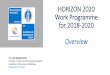 HORIZON 2020 Work Programme for 2018-2020 Overview