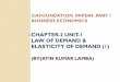 CHAPTER-2 UNIT-1 LAW OF DEMAND & ELASTICITY OF DEMAND …