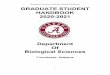 Biological Sciences Graduate Student Handbook GRADUATE