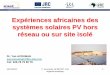 Expériences africaines des systèmes solaires PV hors 