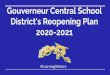Gouverneur Central School District's Reopening Plan 2020-2021
