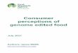 Consumer perceptions of genome edited food