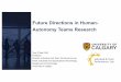 Future Directions in Human- Autonomy Teams Research
