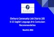 Recommendation K-12 English Language Arts Curriculum 