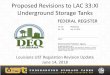 Proposed Revisions to LAC 33:XI Underground Storage Tanks