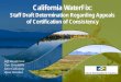 California WaterFix: Staff Draft Determination Regarding 