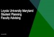 Loyola University Maryland Student Planning Registration 