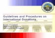 Guidelines and Procedures on International Donations