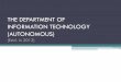 THE DEPARTMENT OF INFORMATION TECHNOLOGY …