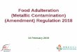 Food Adulteration (Metallic Contamination) (Amendment 