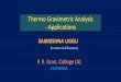 Thermo Gravimetric Analysis -Applications