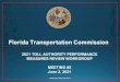 2021 TOLL AUTHORITY PERFORMANCE MEASURES REVIEW …