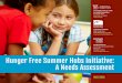 Hunger Free Summer Hubs Initiative: A Needs Assessment