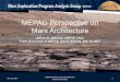 MEPAG Perspective on Mars Architecture