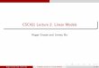CSC421 Lecture 2: Linear Models - Department of Computer 