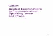 Graded Examinations in Communication: Speaking Verse and Prose