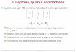 II. Leptons, quarks and hadrons - Particle Physics