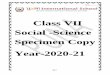 Class VII Social -Science Specimen Copy Year-2020-21