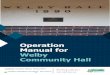Operation Manual for Welby Community Hall