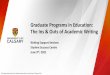 Graduate Programs in Education: The Ins & Outs of Academic 