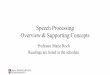 Speech Processing Overview & Supporting Concepts