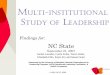Multi-Institutional Study of Leadership
