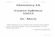 Mack Chemistry 1A Course Syllabus S2015 Mack