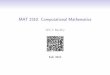 MAT 2310. Computational Mathematics