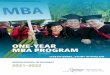 ONE-YEAR MBA PROGRAM