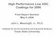 High Performance Low VOC Coatings for 2006