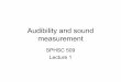 Audibility and sound measurement