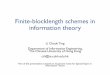 Finite-blocklength schemes in information theory