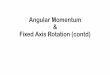 Angular Momentum & Fixed Axis Rotation (contd)