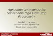 Agronomic Innovations for Sustainable High Row Crop 